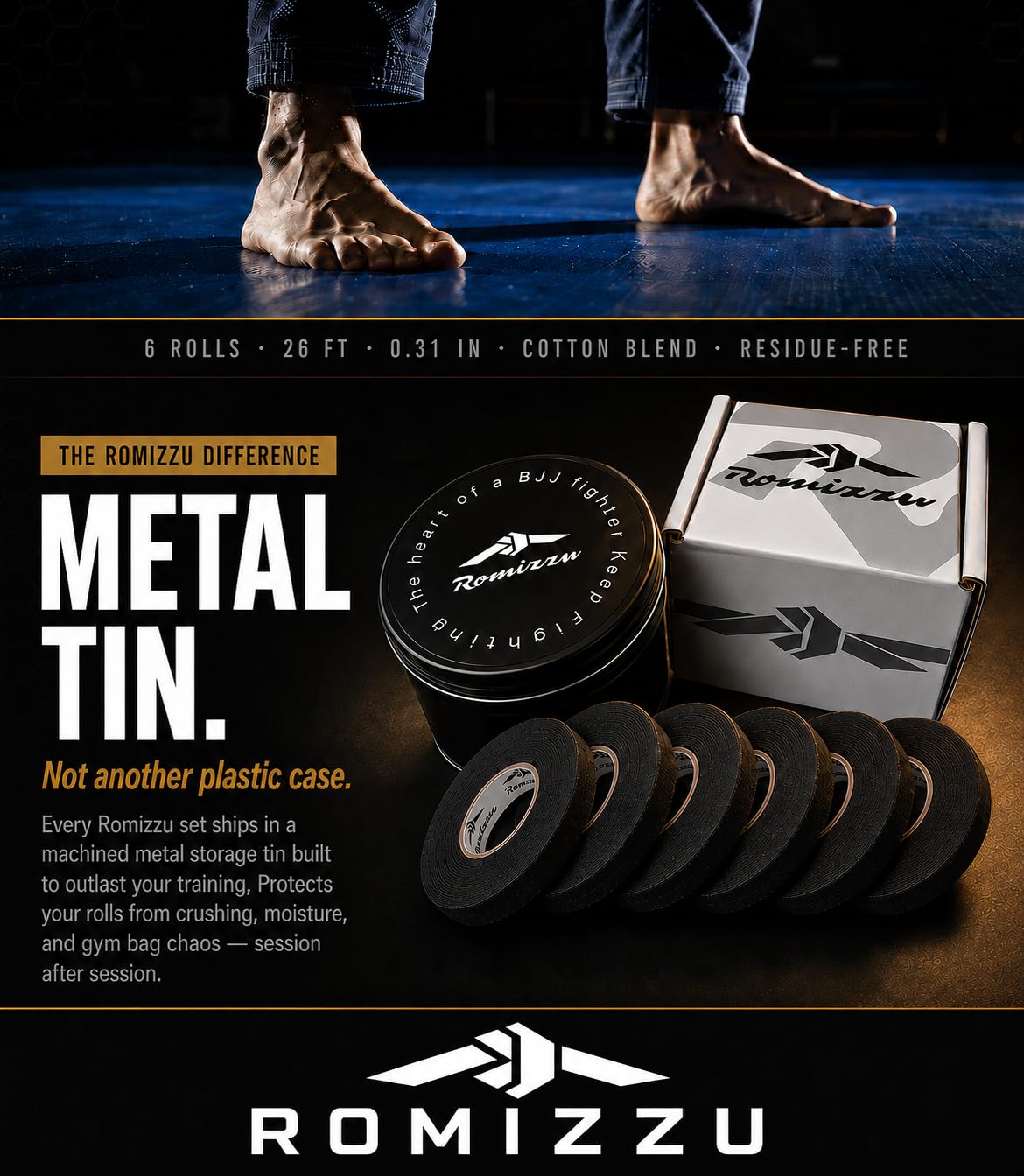 Romizzu BJJ Finger Tape — Duo Pack (2 Tins · 12 Rolls)