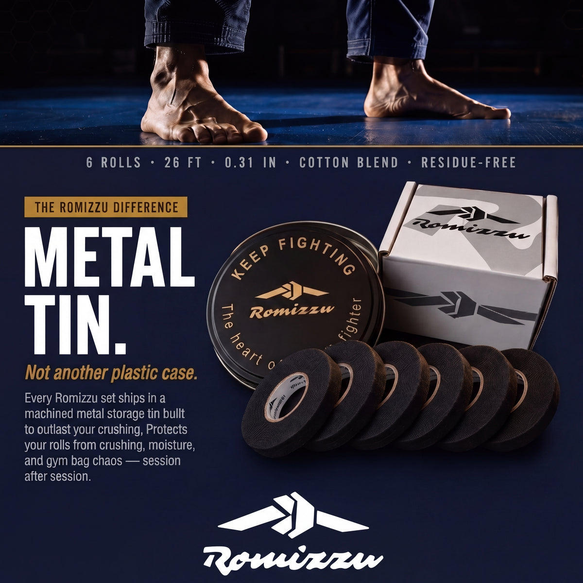 Romizzu BJJ Finger Tape — Duo Pack (2 Tins · 12 Rolls)