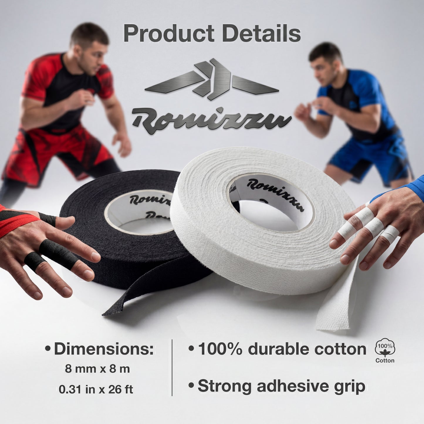 Romizzu BJJ Finger Tape — 3-Pack (3 Tins · 18 Rolls)