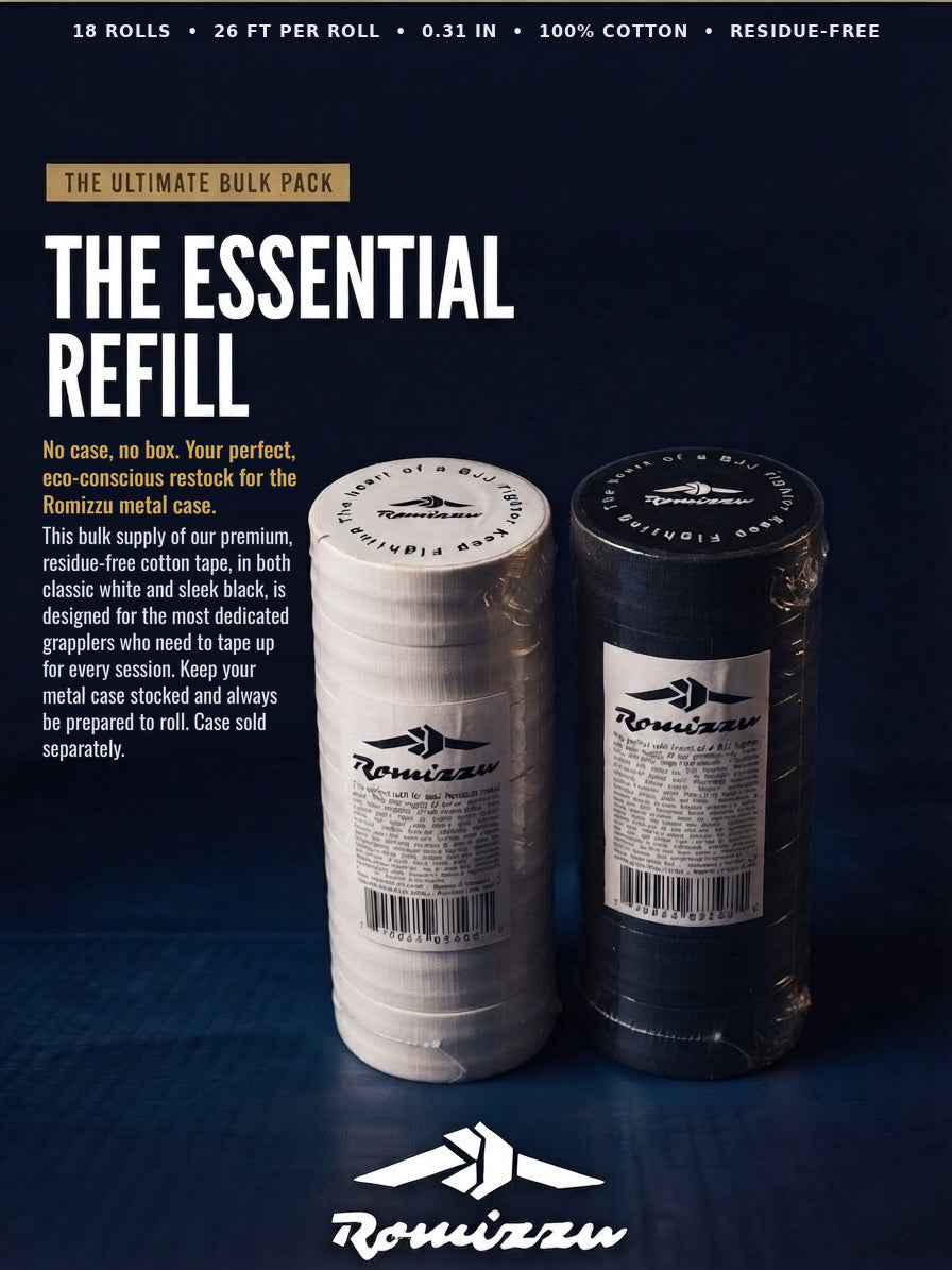 The essential refill: bulk pack of 18 rolls in white and black, no case, no box