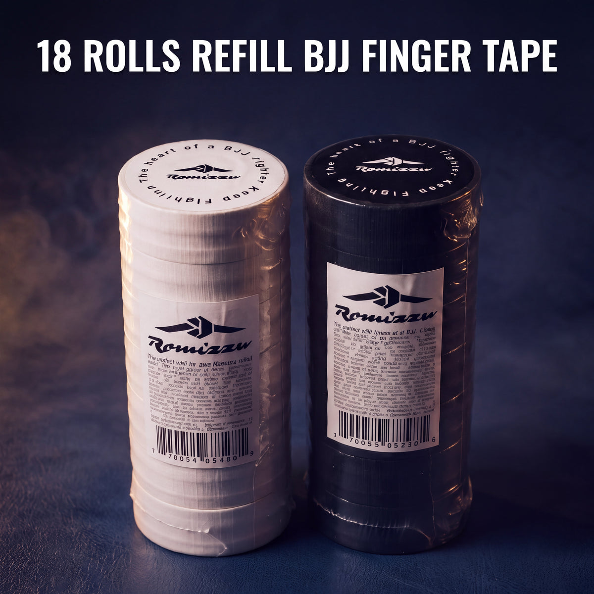 18 rolls refill BJJ finger tape, white and black packs